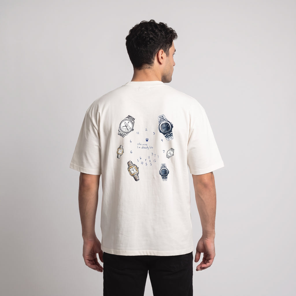 WHO CARES — Already Late Tee